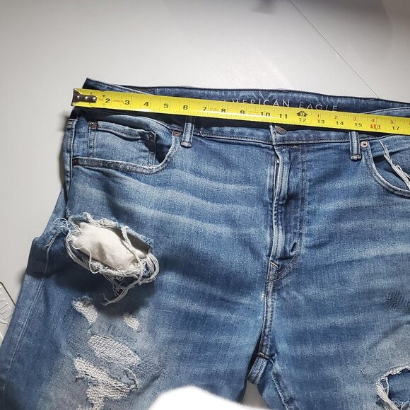 American Eagle Next Level Slim Destroyed Patched Jeans from 2020 -Mens 40x34 - Picture 6 of 16